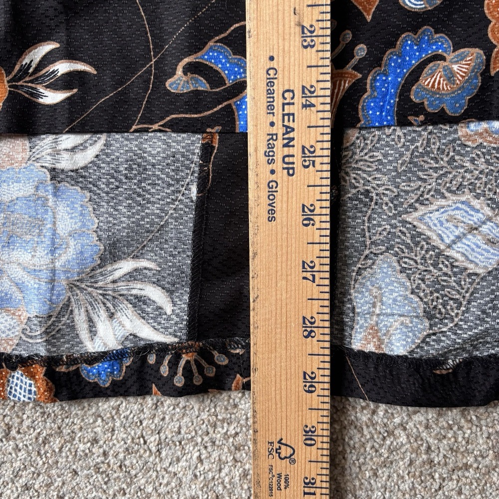 Batik Semar Tunic Shirt Women's‎ 3L (Us Sz XL) Black Blue Orange High-low - Picture 11 of 11